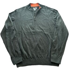 Walter‎ Hagen Men's Medium Cashmere Blend Gray 1/4 Zip Golf Pullover Sweater EUC